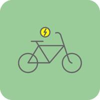 elétrico bicicleta preenchidas amarelo ícone vetor