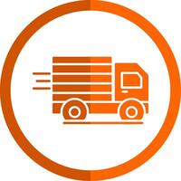 carga caminhão glifo laranja círculo ícone vetor