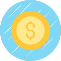 moeda plano azul círculo ícone vetor