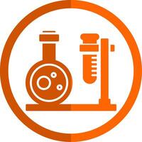laboratório glifo laranja círculo ícone vetor