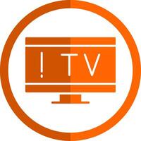 televisão glifo laranja círculo ícone vetor