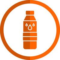 água garrafa glifo laranja círculo ícone vetor