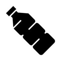 garrafa de plástico em estilo glifo. ícone da garrafa na cor preta. ilustração plana simples vetor