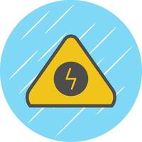 elétrico Perigo placa plano azul círculo ícone vetor