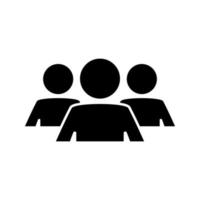 grupo de pessoas. ícone liso redondo preto de grupo de pessoas, equipe, colaboração. um símbolo de glifo no design de seu site, logotipo, aplicativo, interface do usuário, webinar, chat de vídeo, etc. vetor