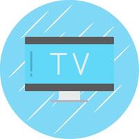 televisão plano azul círculo ícone vetor