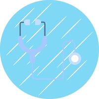 estetoscópio plano azul círculo ícone vetor
