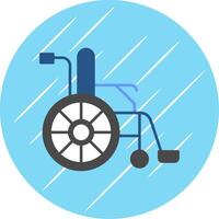 roda cadeira plano azul círculo ícone vetor