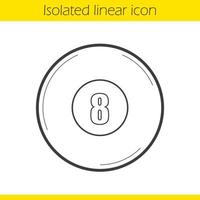 ícone linear de bola oito de bilhar. ilustração de linha fina. símbolo de contorno. desenho de contorno isolado de vetor