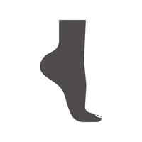 ícone de pé de mulher. símbolo da silhueta. espaço negativo. ilustração isolada do vetor