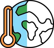 global aquecimento preenchidas metade cortar ícone vetor