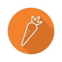 ícone de sombra longa plana linear de cenoura. símbolo de linha de vetor