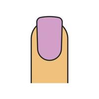 ícone de cor de manicure. mulheres unhas com esmalte roxo. ilustração vetorial isolada vetor