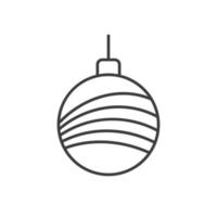 ícone linear da bola da árvore de Natal. ilustração de linha fina. símbolo de contorno de bugiganga de árvore de Natal. desenho de contorno isolado de vetor