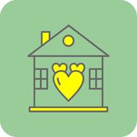 doce casa preenchidas amarelo ícone vetor