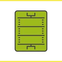 ícone de cor do campo de futebol americano ou rugby. esquema de estádio de jogo de esporte. ilustração vetorial isolada vetor