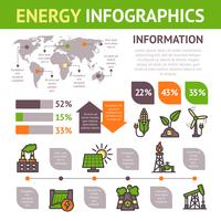 Conjunto de infográficos de energia vetor