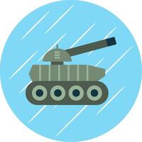 tanque plano azul círculo ícone vetor