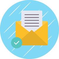 aberto o email plano azul círculo ícone vetor