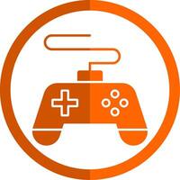 jogos console glifo laranja círculo ícone vetor