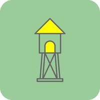 torre de vigia preenchidas amarelo ícone vetor