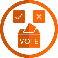 voto sim glifo laranja círculo ícone vetor