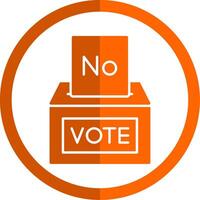 voto não glifo laranja círculo ícone vetor