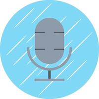 podcast plano azul círculo ícone vetor