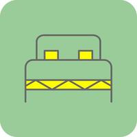 Duplo cama preenchidas amarelo ícone vetor