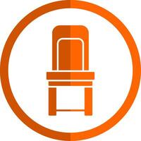 jantar cadeira glifo laranja círculo ícone vetor