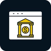 ícone de duas cores de glifo de internet banking vetor