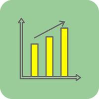 Barra gráfico preenchidas amarelo ícone vetor