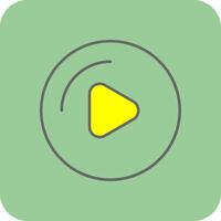 jogar botão preenchidas amarelo ícone vetor