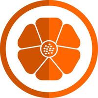 hibisco glifo laranja círculo ícone vetor