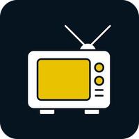 ícone de duas cores com glifo de televisão vetor
