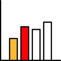 Barra gráfico preenchidas metade cortar ícone vetor