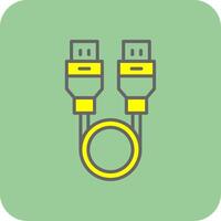 USB cabo preenchidas amarelo ícone vetor