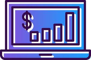 o negócio crescimento gradiente preenchidas ícone vetor