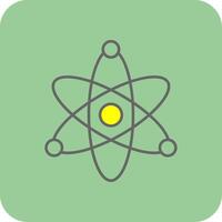 átomo preenchidas amarelo ícone vetor
