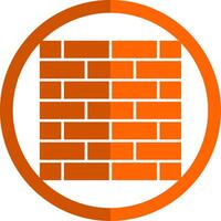 parede de tijolos glifo laranja círculo ícone vetor