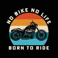 design de t-shirt estilo retro de motocicleta vetor