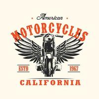 design de camiseta tipográfica de motocicleta estilo vintage vetor