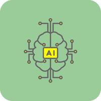 artificial inteligência preenchidas amarelo ícone vetor