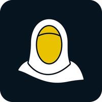 hijab glifo ícone de duas cores vetor