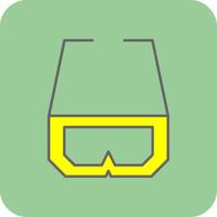 3d óculos preenchidas amarelo ícone vetor