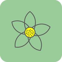 cereja Flor preenchidas amarelo ícone vetor