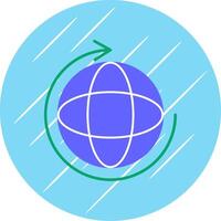 terra ciclos plano azul círculo ícone vetor