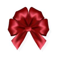 símbolo volumétrico decorativo de laço vermelho de Natal e feliz ano novo vetor