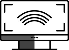 inteligente televisão preenchidas metade cortar ícone vetor