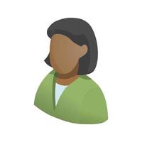 ícone de mulher negra para app e web isolado no fundo branco vetor